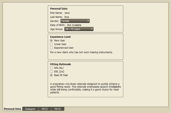Personal data and client information screen in EXPRESSfit 2012 software
