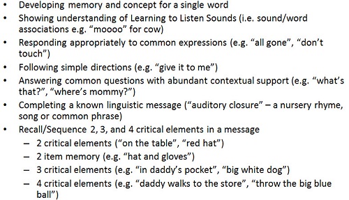 Subskills of auditory comprehension