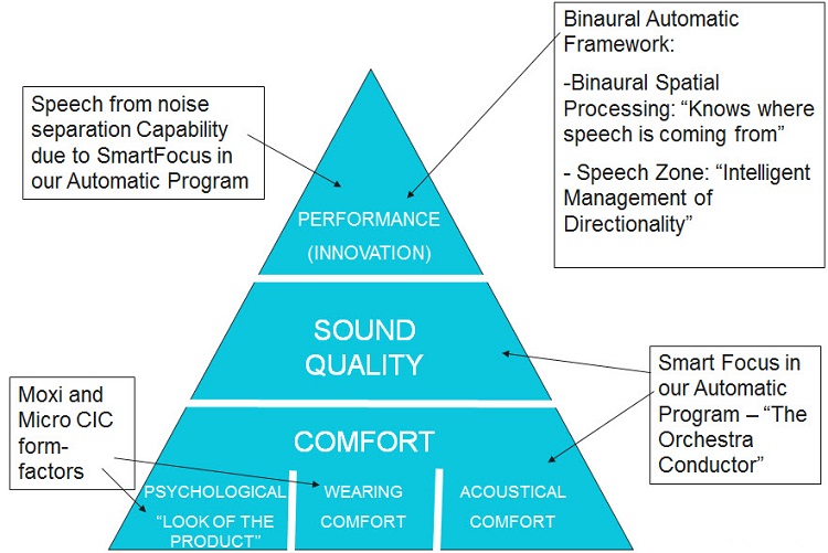 Breakdown of Product Success Pyramid into products and features