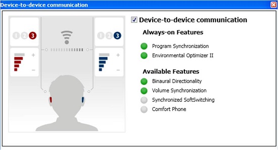 Status indicator of device-to-device communication in ReSound Verso hearing instruments