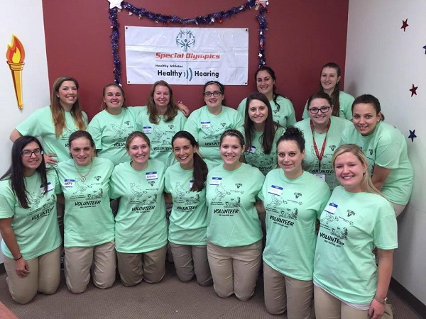 Salus University students and faculty members from the optometry, audiology and occupational therapy programs