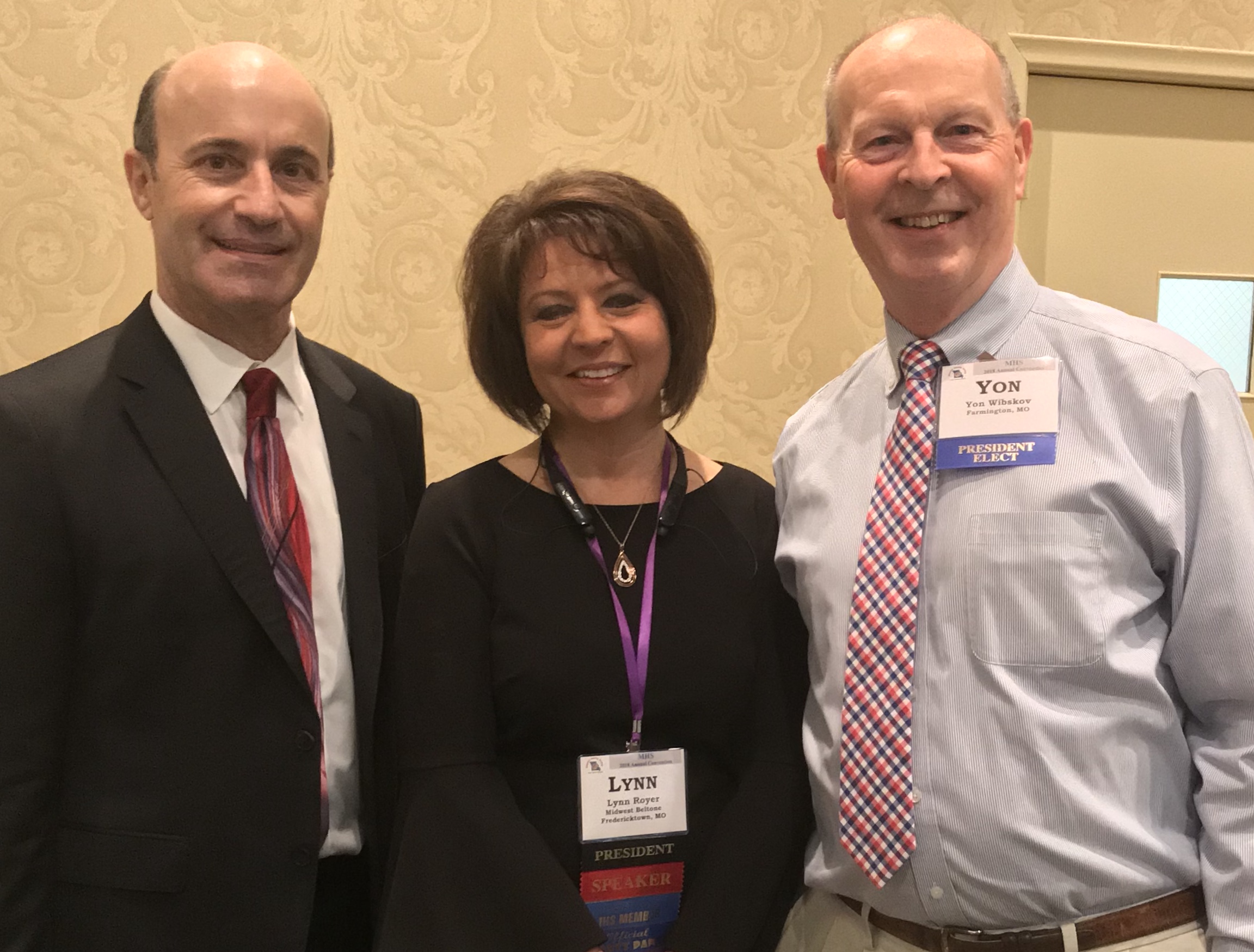 Douglas Beck, Past President of the Missouri Hearing Society Lynn Royer and President of the Missouri Hearing Society Yon Wibskov