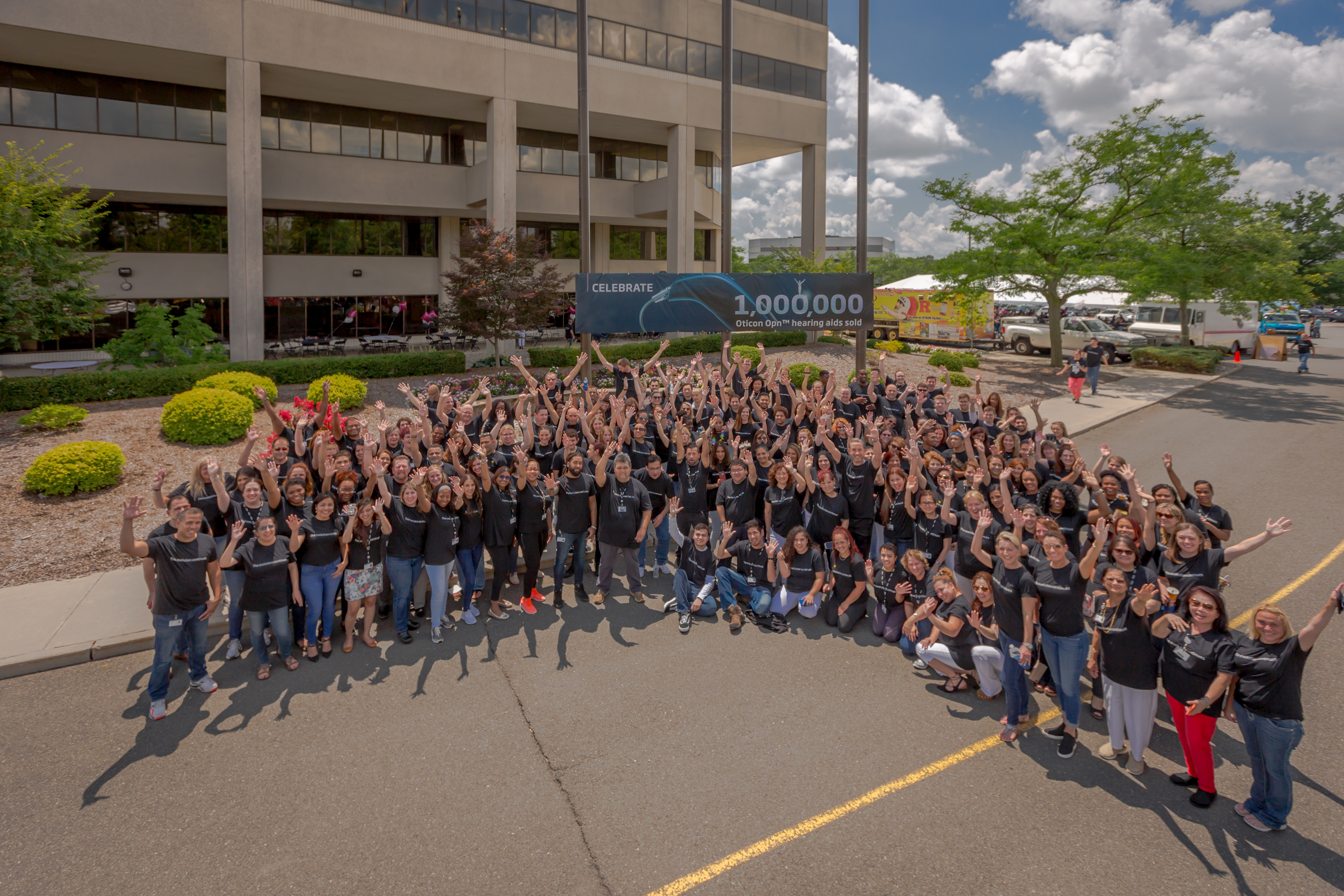 Oticon employees gathered at the US headquarters