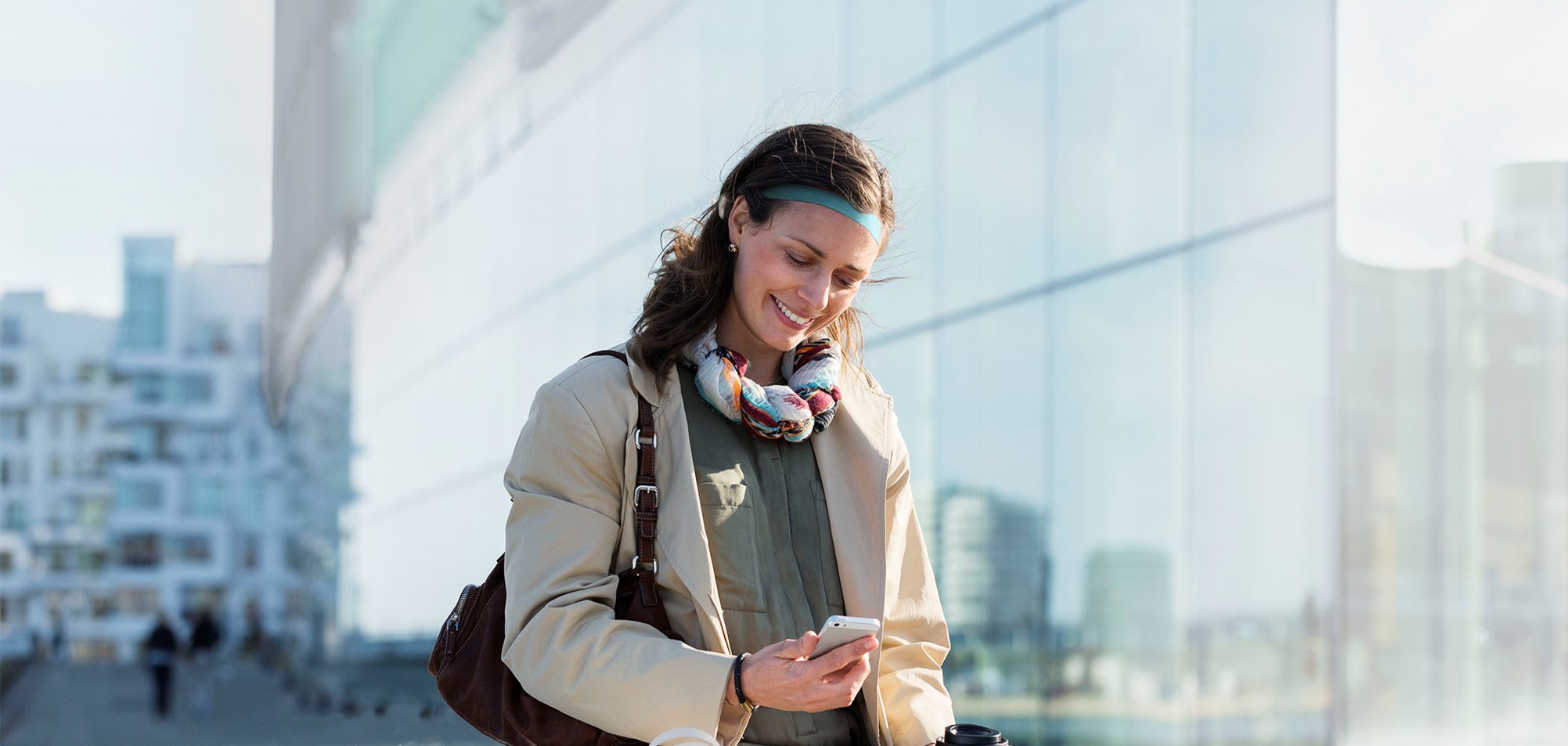 Women looking at her mobile phone