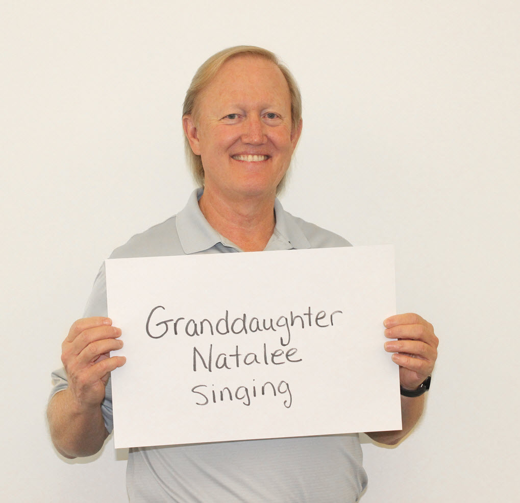 Steve Savage and his favorite sound, his granddaughter Natalee singing