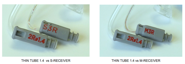 Thin tube 1.4 mm compared with receivers