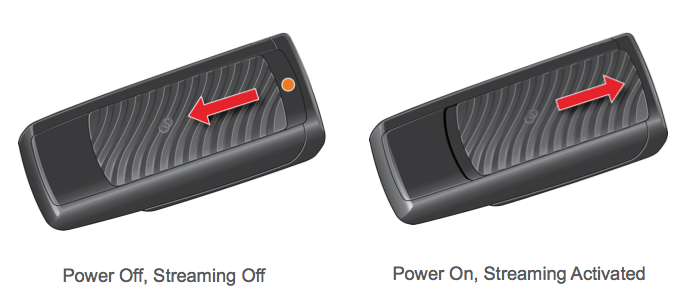 Adjust the slider to power off and on
