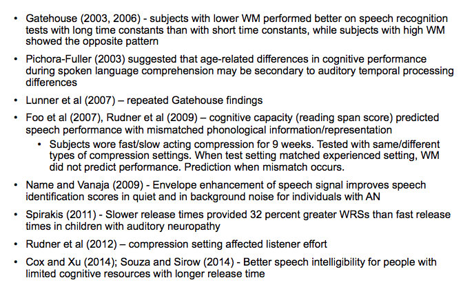 Studies on cognition and release time