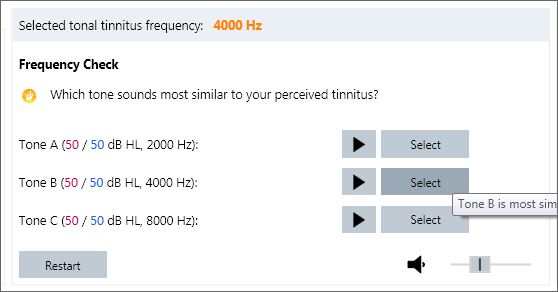 Screen view in Connexx 8.2 software showing the Frequency Check