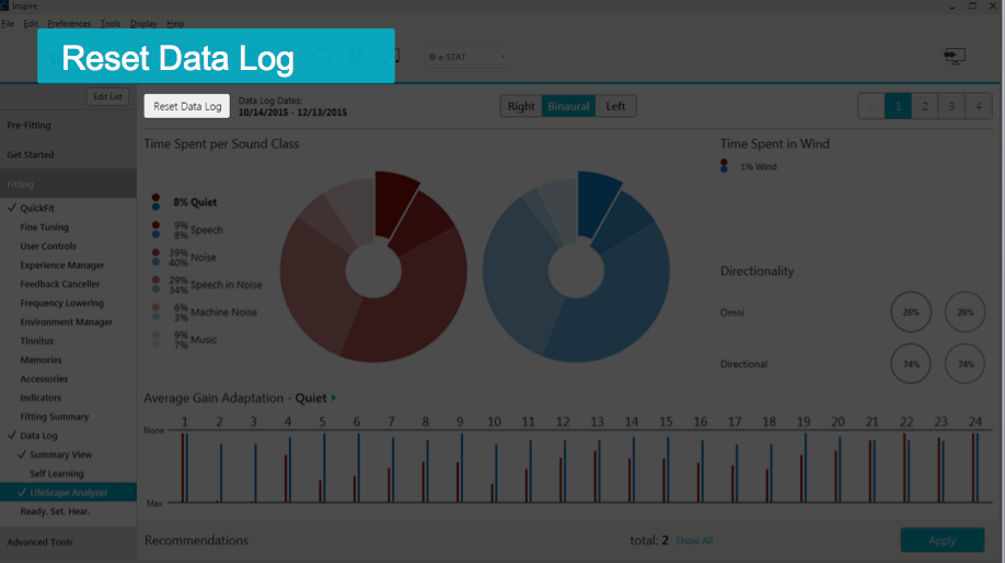 Resetting the Data Log