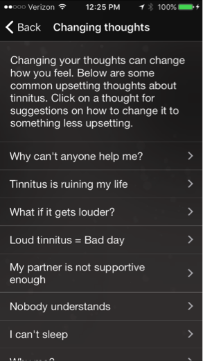 Changing one’s thoughts about tinnitus is also a coping skill