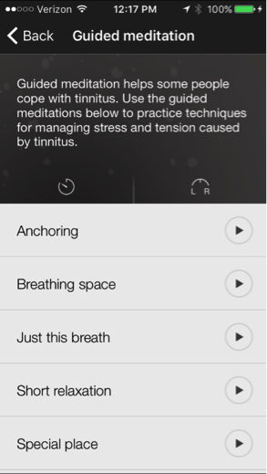 Guided Meditation leads the user through exercises that help them manage stress