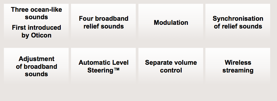 Tinnitus SoundSupport sounds and features