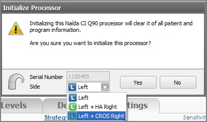 CROS initialization for Naída CI
