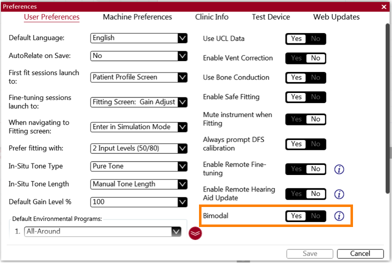 Activating the Bimodal Fitting Guide