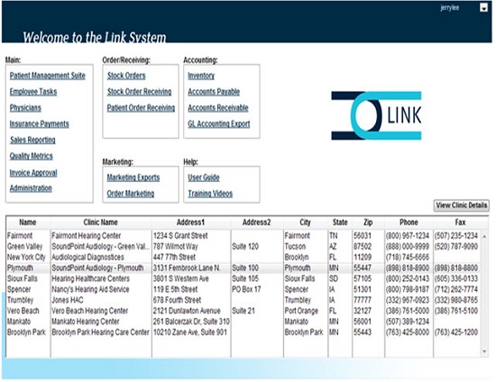 Screen shot of office software ULink