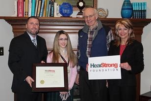 Mike Stratton recently helped The HearStrong Foundation award Calen Wright the title of HearStrong Champion