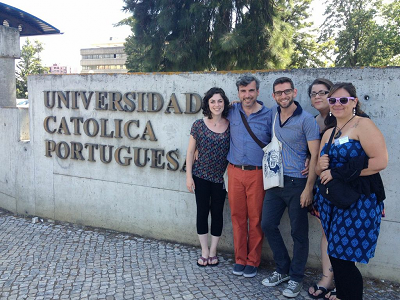 Peter Hauser and students at conference in Portugal