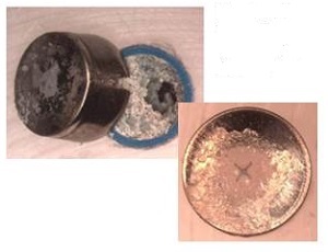 Example of corroded battery