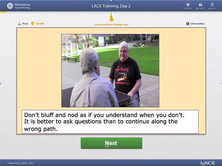 Screen shot of video helpful hint from LACE Online