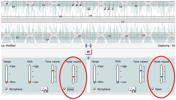 Zen B settings, Zen aqua plus noise