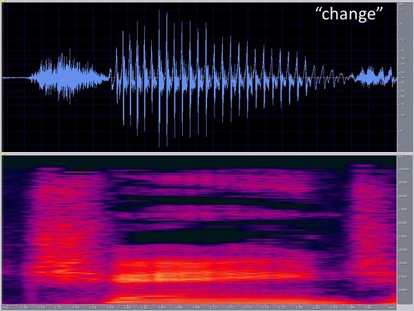 Spectrogram of the word change