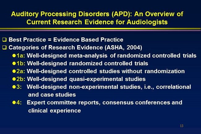 Categories of research evidence