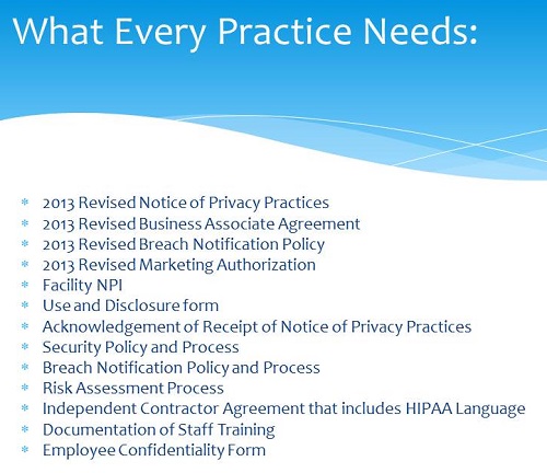 HIPAA documentation and process requirements for 2014