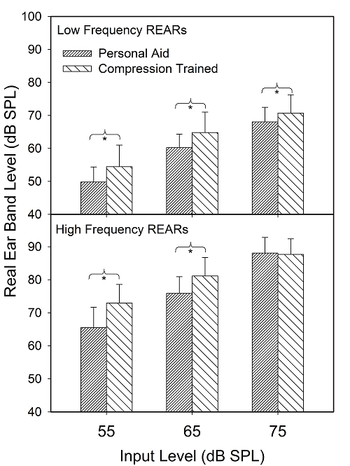 Average real ear levels