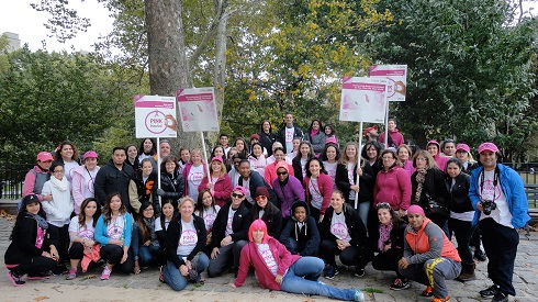 Oticon employees who walked 5 miles through Central Park to raise awareness and charity funds