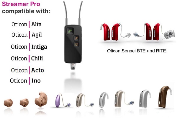 Oticon hearing aids that are compatible with Oticon Streamer Pro