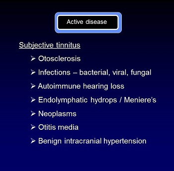 Common causes of subjective tinnitus