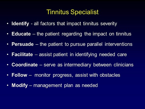 Roles of the tinnitus specialist