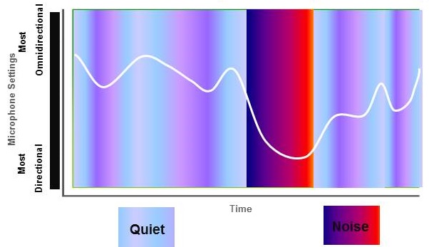 A patient’s soundscape represented in periods of quiet and noise