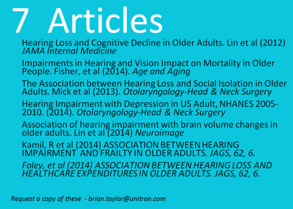 Peer-reviewed literature linking age-related hearing loss to other comorbidities
