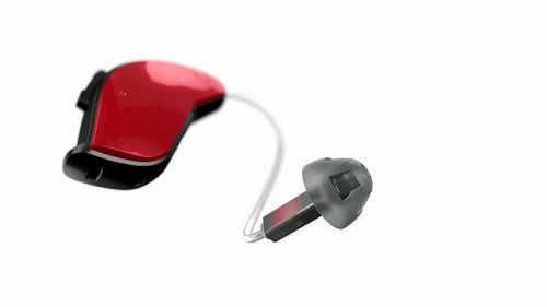 Screenshot from video that shows the size 13 battery receiver-in-the-ear product