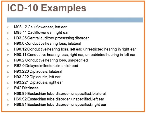  ICD-10 codes examples