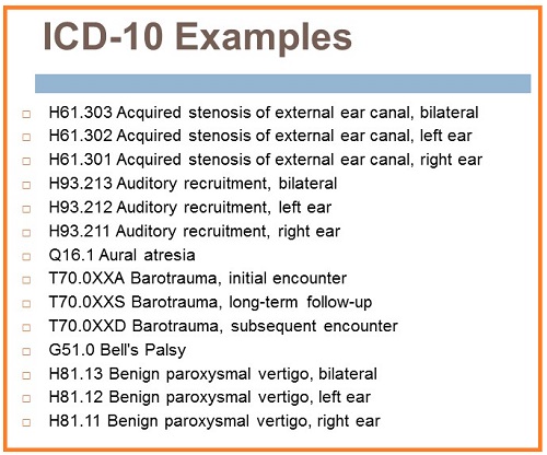 More ICD-10 examples