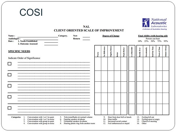 COSI interview form