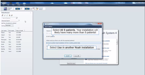 Screenshot from Video 13 Export Noah Patients for Merge to main database