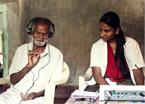 Hearing screening at a community based rehabilitation camp at Udupi, India during March 2015