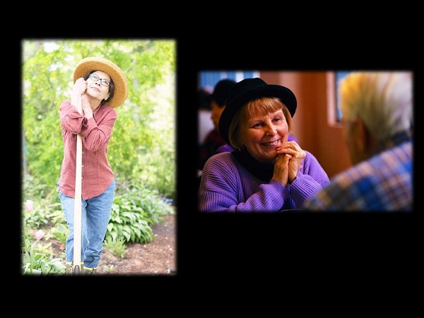 Two women with hearing loss in their daily lives