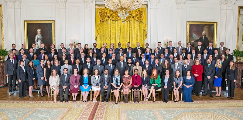  President Obama and the 105 PECASE recipients