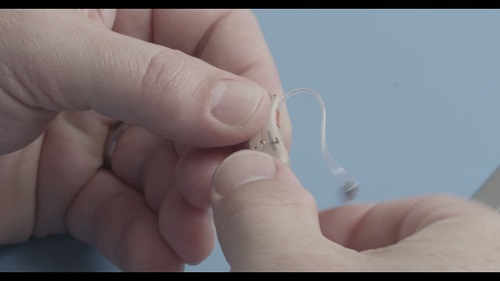 Screenshot from video on how easy it is to make a hearing aid rechargeable