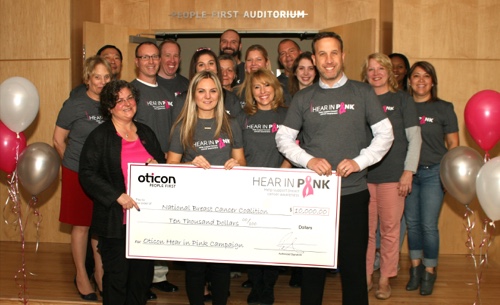  Oticon President Gary Rosenblum celebrates the success of the Oticon “Hear in Pink” Campaign