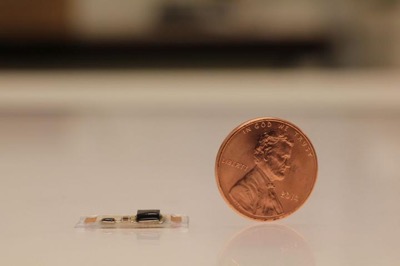 A tiny, wearable acoustic sensor developed by researchers can be used to monitor heart health and recognize spoken words