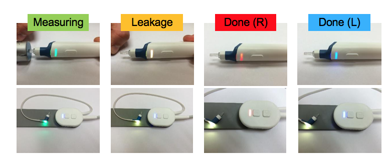 Indicator lights on the probe