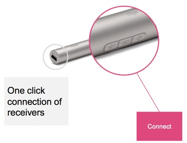 One-click connection of microphones to receivers