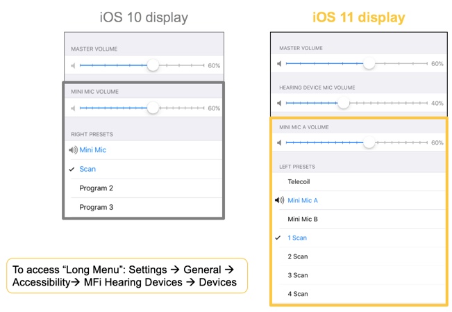 iOS 10 versus iOS 11 Labeling updates