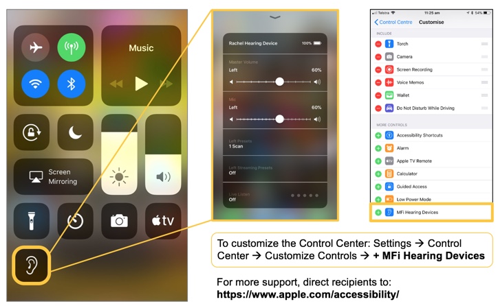 iOS 11 control center to short menu
